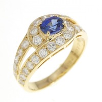 K18YG サファイヤ リング 0.52CT