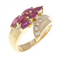 K18YG ルビー リング 0.84CT