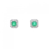 【新品】PT エメラルド ピアス 0.34CT