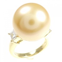 K18YG 白蝶パール リング 14.3mm