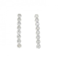 K18WG ダイヤモンド ピアス 1.0CT