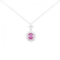 K18WG/K14WG ルビー ネックレス 1.14CT