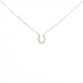 K18YG ホースシュー ダイヤモンド ネックレス 0.10CT