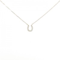 K18YG ホースシュー ダイヤモンド ネックレス 0.10CT
