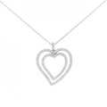 K18WG ハート ダイヤモンド ネックレス 0.41CT