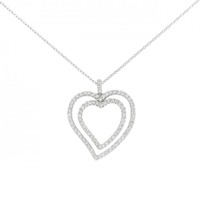 K18WG ハート ダイヤモンド ネックレス 0.41CT