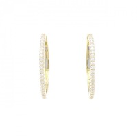 K18YG フープ ダイヤモンド ピアス 0.76CT
