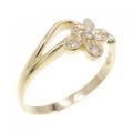 K18YG フラワー ダイヤモンド リング 0.05CT