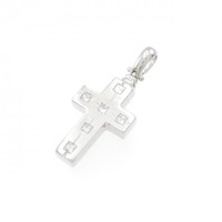 K18WG クロス ダイヤモンド ペンダント 0.35CT