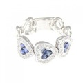 K18WG ハート サファイヤ リング 0.50CT