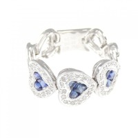 K18WG ハート サファイヤ リング 0.50CT