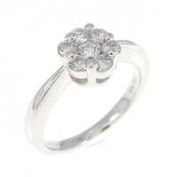 K18WG フラワー ダイヤモンド リング 0.30CT