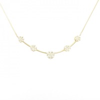 K18YG フラワー ダイヤモンド ネックレス 1.00CT