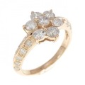 K18PG フラワー ダイヤモンド リング 1.00CT