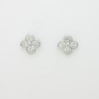 【リメイク】K18WG フラワー ダイヤモンドピアス30％引き