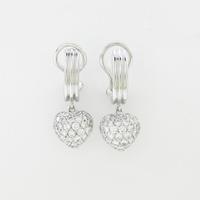 PT／18KWG ハート パヴェ ダイヤモンドピアス30％引き