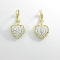 ギメル ハート パヴェ ダイヤモンドピアス