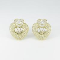 K18YG ハート ダイヤモンドピアス