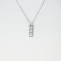 K18WG スリーストーン ダイヤモンドネックレス