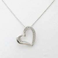 K18WG ハート ダイヤモンドネックレス