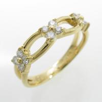 K18YG フラワー ダイヤモンドリング20％引き