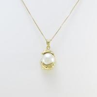 K18YG ドルフィン アコヤパールネックレス