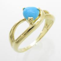 K18YG ハート トルコイシリング20％引き