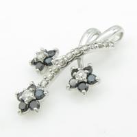 K18WG フラワー ダイヤモンドペンダント