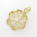 K18YG フラワー ダイヤモンドペンダント