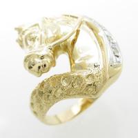 K18YG／PT ホース ダイヤモンドリング