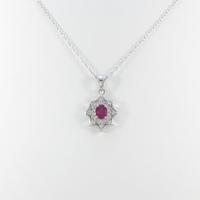 K18WG ルビーネックレス