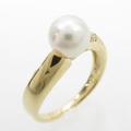 K18YG アコヤパールリング