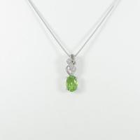 K18WG ペリドットネックレス