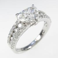 【リメイク】プラチナダイヤモンドリング 1．311ct・F・SI1・ハートシェイプ