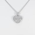 K18WG ハート パヴェ ダイヤモンドネックレス