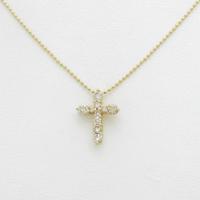 K18YG クロス ダイヤモンドネックレス