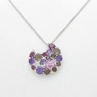 K18WG ムーン カラーストーンネックレス20％引き