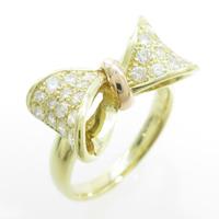 K18YG／K18PG リボン ダイヤモンドリング