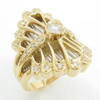 K18YG／PT ダイヤモンドリング