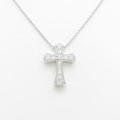K18WG クロス ダイヤモンドネックレス