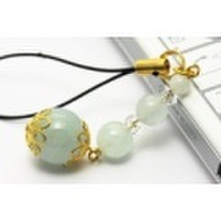 3月の誕生石ストラップ（アクアマリン・水晶）８００円