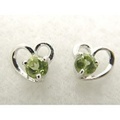 8月の誕生石ぺリドットK18WG(ホワイトゴールド)ピアス [y060122]