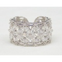 CZ フラワーライン レース リング