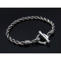 GARDEL（ガーデル）　Weaving Skull Bracelet Silver（ウィービングスカルブレスレット シルバー）