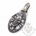 Gaboratory（ガボラトリー）　Skull on Cross oval Pendant スカルオンクロスオーバルペンダント　240‐A