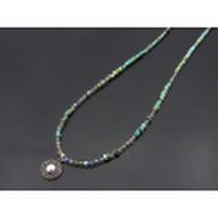 IDEALISM SOUND（イディアリズムサウンド）　Turquoise Beads Necklace w/Marquise Flower（ターコイズビーズネックレス マーキスフラワー）