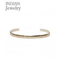 INDIAN JEWELRY ナバホ族アーティストL.Taheの作品『NAVAJO STAMPED SIVER 12KGF BANGLE』【アメカジ・ネイティブ】IJ-094