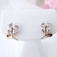 K10PG 幸せの四つ葉クローバーピアス　ピンクゴールドCZキュービックジルコニア 彼女 誕生日 ジュエリー アクセサリー ∞ y110011