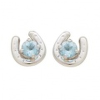 K10WG ブルートパーズ＆馬蹄ピアス 46-5681