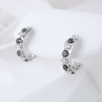 K14WG 14金ホワイトゴールド 　ブラック ホワイトピアス 彼女 誕生日 ジュエリー アクセサリー ∞ y110157